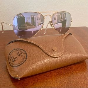 Ray-Ban Classic Aviator - Purple Mirror Lens with Gold Frame